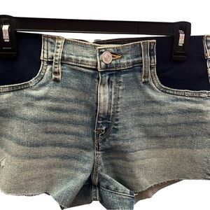 Hudson Jeans Maternity Blue Jean Shorts with Distressed Details